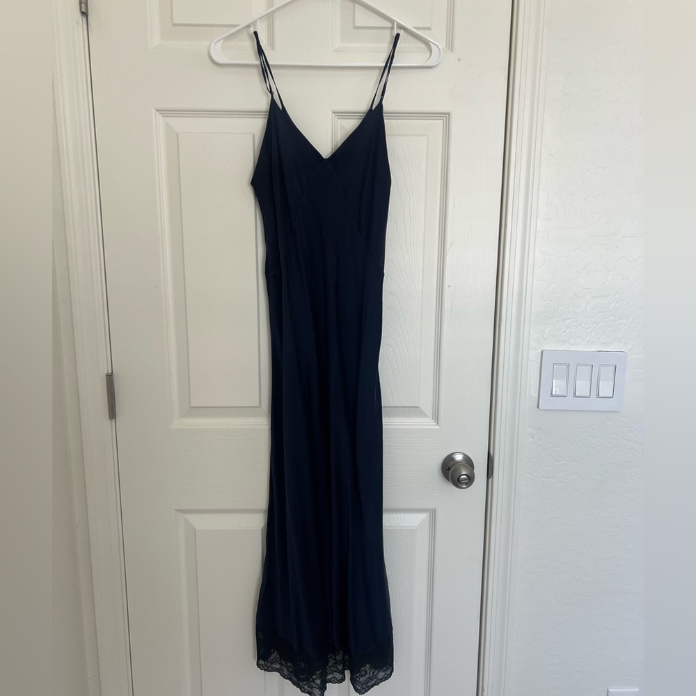 Vintage Navy Blue Spaghetti Strap Dress nightdress